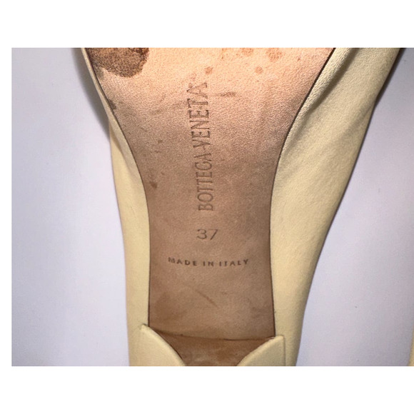 Bottega Veneta Bold Mules Platform Heel Butter Beige Yellow Leather Size 37 - Picture 4 of 14